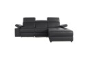 Hjørnesofa 3 seter Rayland Svart PU Høyre Manuell Recliner   Svart PU Høyre Manuell Recliner