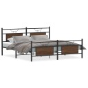 Sengeramme i metall uten madrass brun eik 183x213 cm