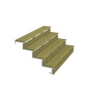 Terrassetrapp PLUS Stål/Tre Trinndybde 25 cm B180 Høyde: 710 mm, 4-Trinn