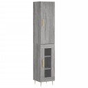 vidaXL Highboard grå sonoma 34,5x34x180 cm konstruert tre 8720845484613