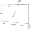 Gustavsberg Artic Spejl m/Belysning 100x65 cm