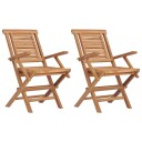  Klappstoler 2 stk 56x63x90 cm heltre teak