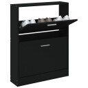 vidaXL Skoskap svart 59x17x81 cm konstruert tre