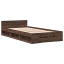  Sengeramme med skuff brun eik 90x190 cm konstruert tre 8721102624421