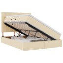  Seng med lagring og madrass Creme 140 x 190 cm Polyester