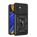 Hurtel Hybrid Armor Camshield Deksel med Kamerabeskyttelse og Metallring for Samsung Galaxy S25 Svart