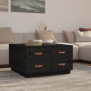 vidaXL Salongbord svart 80x80x45 cm heltre furu