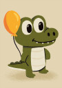 Cute Crocodile Plakat Plakat / 40x50cm