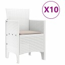  Hage Spisegruppe 11 pcs Hvit 250 x 100 x 73 cm Poly Rotting