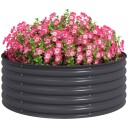 Høybed av stål, plantebed, kaldramme, hagebed, stabelbar, blomsterkasse, plug-in plantekasse, 120 x 120 x 43 cm, grønnsaksbed fo