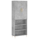 vidaXL Highboard betong grå 69,5x34x180 cm konstruert tre 8720845413125