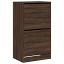  Skoskap med 2 vippeskuffer brun eik 60x42x108 cm 8721012385856