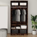 vidaXL Garderobe røkt eik 100x50x200 cm konstruert tre