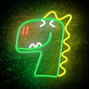 Forever Light Neonskilt LED Jurassic Edition - Flerfarget Lys med Dinosaur