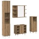  Baderomsmøbler 4 deler artisan eik konstruert tre 8721158714848