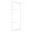 vidaXL skyvedør med utstyr sett Hvit 93x232 cm Massiv tre Furu
