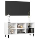 vidaXL TV-benk med metallben hvit 103,5x30x50 cm