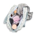 Karen Large toilet bag with handle in blue small flowered quilt. Can b