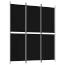 vidaXL Romdeler 3 paneler svart 150x180 cm stoff