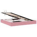  Seng med Oppbevaring med madrass Rosa 200 x 200 cm Fløyel