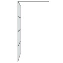 vidaXL Dusjvegg svart 115x195 cm frostet ESG-glass