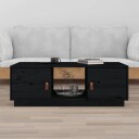 vidaXL Salongbord svart 100x50x35 cm heltre furu
