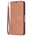 INCOVER Samsung Galaxy S24 Kunstskinn Flip-Deksel med Lommebok og Stropp - Brun