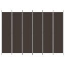 vidaXL Romdeler 6 paneler brun 300x220 cm stoff