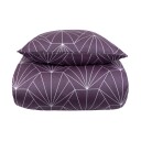 Borg Living Sengesett 240x220 - Kingsize sengetøy - 100% Bomullssateng  - Hexagon mørklilla