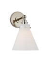 Visual Comfort Parkington Small Single Wall Light Nickel/White glass