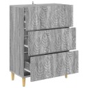 vidaXL Skuffeskap Grå Sonoma 66 x 34,5 x 90 cm Konstruert tre