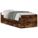 vidaXL Sengeramme med skuffer røkt eik 75x190 cm 8721012245785