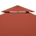 vidaXL Dobbel toppduk til paviljong 310 g/m² 4x3 m terrakotta
