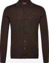 Morris Merino Shirt Cardigan   BROWN   S