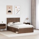  Sengestamme med hodegjerde Brun Eik 120 x 200 cm Massiv furu