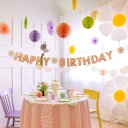 Partydeco Girlander Happy Birthday med Blomster GRL114