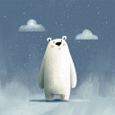 Happy polar bear no 02 NEW Plakat / 70x70cm