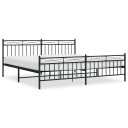 vidaXL Sengeramme i metall med hode- og fotgavl svart 193x203 cm 8721012210240