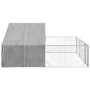 vidaXL Utendørs hundekennel med løpegård 4x3x1,9 m galvanisert stål