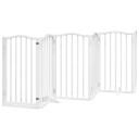  Hundeport Sammenleggbar 6 Paneler Hvit 300 cm Poppeltre 352215