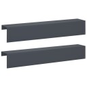 vidaXL Kantprofil til hage 2 stk. 100 x 15 x 15 cm Stål Antrasitt