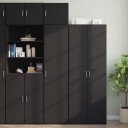  Smalt oppbevaringsskap svart 45x42,5x225 cm konstruert tre