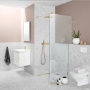 INR Iconic Nordic Rooms Dusjvegg ARC 20 Måltilpasset Brushed Stainless / Timeless Klart Glass