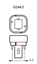 PLD kompaktlysrør 18W 827 G24d 2 2 pin 2700K   Unison