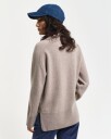 Gant Herringbone-monstret turtleneck WARM GREY XL