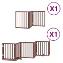  Hundeport Sammenleggbar 9 Paneler Brun 450 cm Poppeltre 3155547
