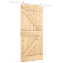 Skyvedør Naturlig og Hvit 90 x 210 cm Heltre furu