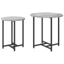  Sidebord 2 stk Grå Sonoma Laget av Tre og Metall