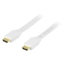 Deltaco HDMI-kabel 1m v1.4 med Ethernet – Hvit Flat