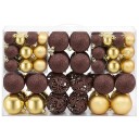 vidaXL Julekulesett 3/4/6 cm 100 stk brun/bronse/gull